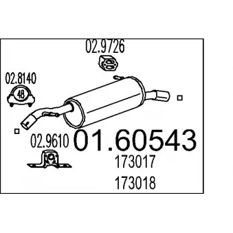 Silencieux arrière MTS OEM 173017