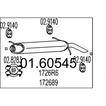 MTS 01.60545 - Silencieux arrière
