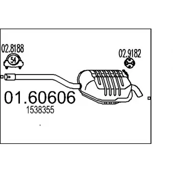 Silencieux arrière MTS 01.60606 pour FORD MONDEO 1.6 Ti - 120cv