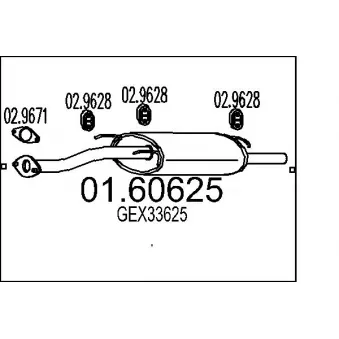 MTS 01.60625 - Silencieux arrière