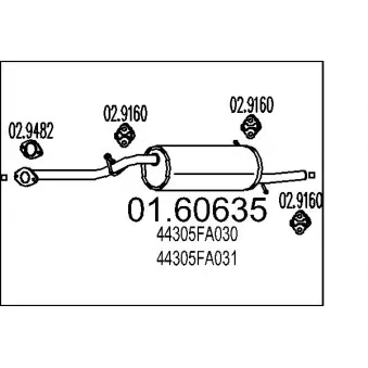 Silencieux arrière MTS 01.60635