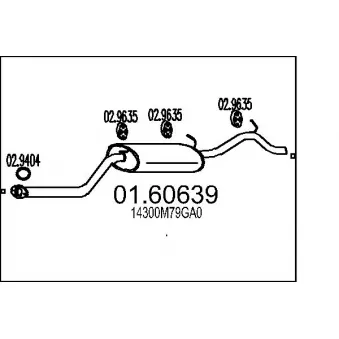 Silencieux arrière MTS OEM 14300M79GA0