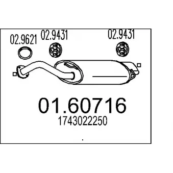 Silencieux arrière MTS 01.60716 pour VOLKSWAGEN PHAETON 1.8 VVT-i - 135cv