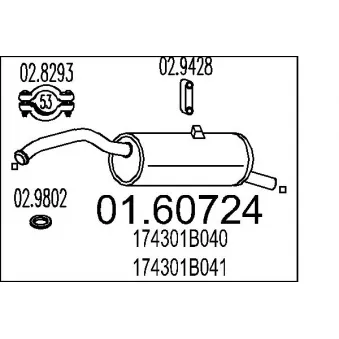 MTS 01.60724 - Silencieux arrière