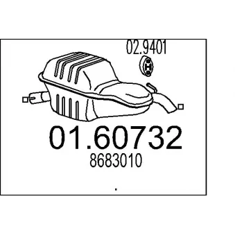 MTS 01.60732 - Silencieux arrière