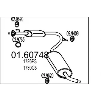 Silencieux arrière MTS OEM 1730H1
