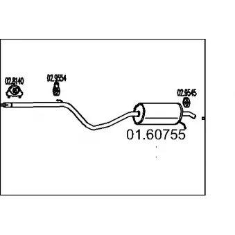 Silencieux arrière MTS 01.60755 pour VOLKSWAGEN FOX 1.2 - 54cv