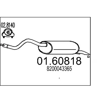 Silencieux arrière MTS OEM 8200043365