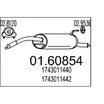 MTS 01.60854 - Silencieux arrière
