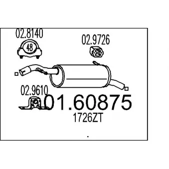 Silencieux arrière MTS OEM 1726ZT