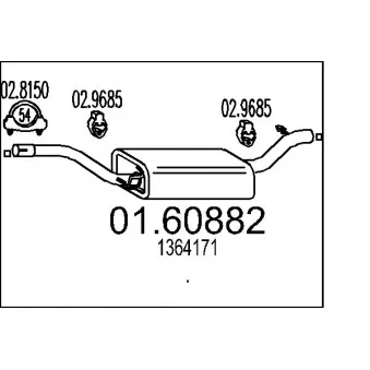 Silencieux arrière MTS OEM 1364171