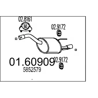 MTS 01.60909 - Silencieux arrière