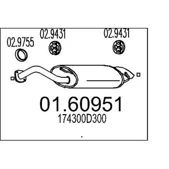 Silencieux arrière MTS OEM 174300D300