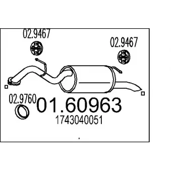 Silencieux arrière MTS OEM 1743040051