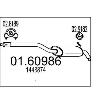 Silencieux arrière MTS 01.60986 pour FORD GALAXY 2.0 TDCi - 130cv