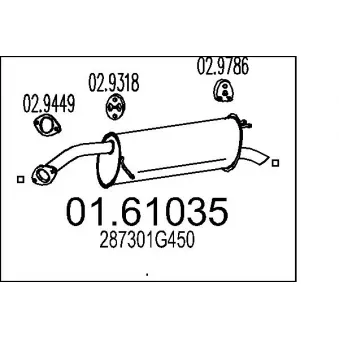 MTS 01.61035 - Silencieux arrière
