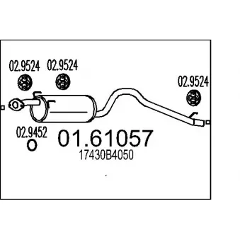 Silencieux arrière MTS 01.61057 pour DAIHATSU TERIOS 1.5 VVT-i 4x4 - 102cv