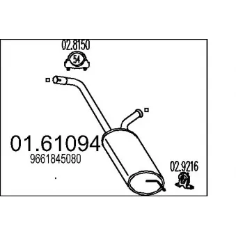 MTS 01.61094 - Silencieux arrière
