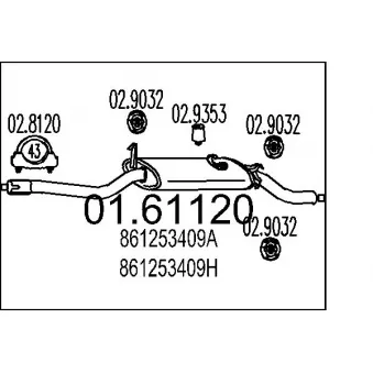 MTS 01.61120 - Silencieux arrière