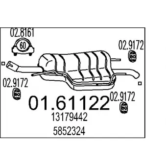 MTS 01.61122 - Silencieux arrière