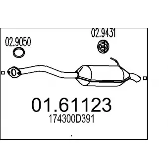 MTS 01.61123 - Silencieux arrière