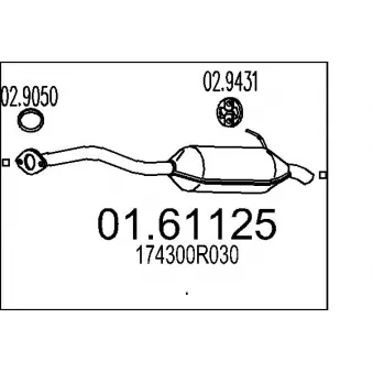 MTS 01.61125 - Silencieux arrière