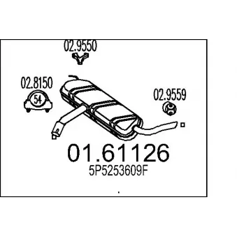 Silencieux arrière MTS OEM 5P5253609F Silencieux arrière MTS OEM 5P5253609F