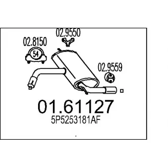 Silencieux arrière MTS OEM 5P5253181AF