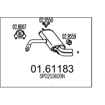MTS 01.61183 - Silencieux arrière