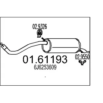 MTS 01.61193 - Silencieux arrière