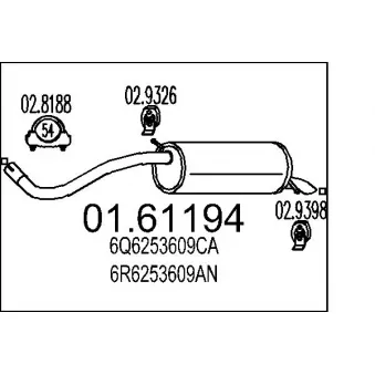 Silencieux arrière MTS OEM 6R6253609AN