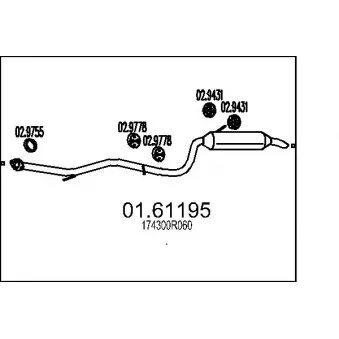 MTS 01.61195 - Silencieux arrière
