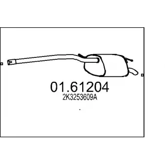 Silencieux arrière MTS 01.61204 pour VOLKSWAGEN CADDY 1.6 TDI - 102cv
