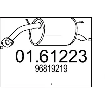 Silencieux arrière MTS 01.61223 pour CHEVROLET SPARK 1.0 - 68cv
