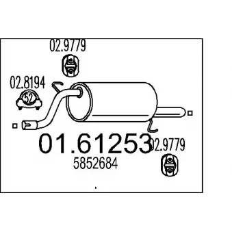 MTS 01.61253 - Silencieux arrière