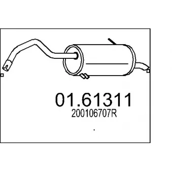 MTS 01.61311 - Silencieux arrière