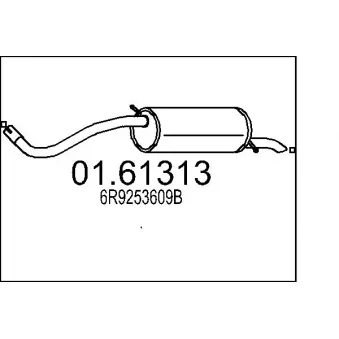 Silencieux arrière MTS 01.61313 pour VOLKSWAGEN TRANSPORTER - COMBI 1.2 TSI - 86cv