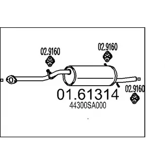 Silencieux arrière MTS OEM 44300SA000