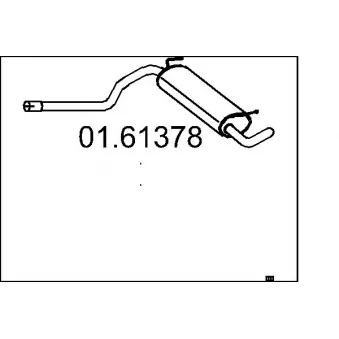 Silencieux arrière MTS 01.61378 pour FIAT PANDA 0.9 4x4 - 86cv