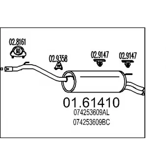 MTS 01.61410 - Silencieux arrière
