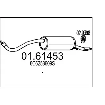 Silencieux arrière MTS 01.61453 pour SEAT IBIZA 1.0 - 75cv