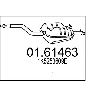 Silencieux arrière MTS 01.61463 pour SKODA FABIA 1.0 - 75cv