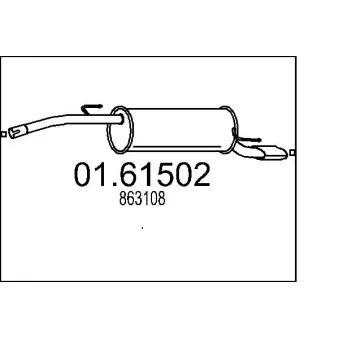MTS 01.61502 - Silencieux arrière
