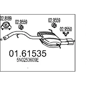 MTS 01.61535 - Silencieux arrière