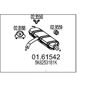 MTS 01.61542 - Silencieux arrière