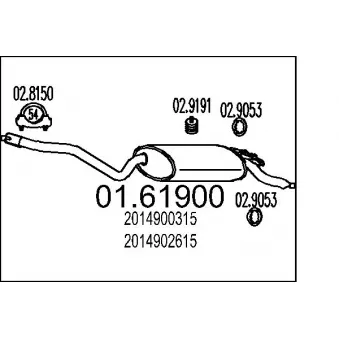 Silencieux arrière MTS 01.61900