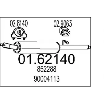 MTS 01.62140 - Silencieux arrière