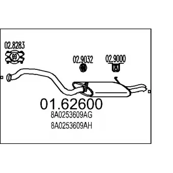 MTS 01.62600 - Silencieux arrière