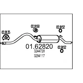 MTS 01.62820 - Silencieux arrière