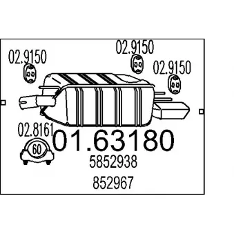 MTS 01.63180 - Silencieux arrière